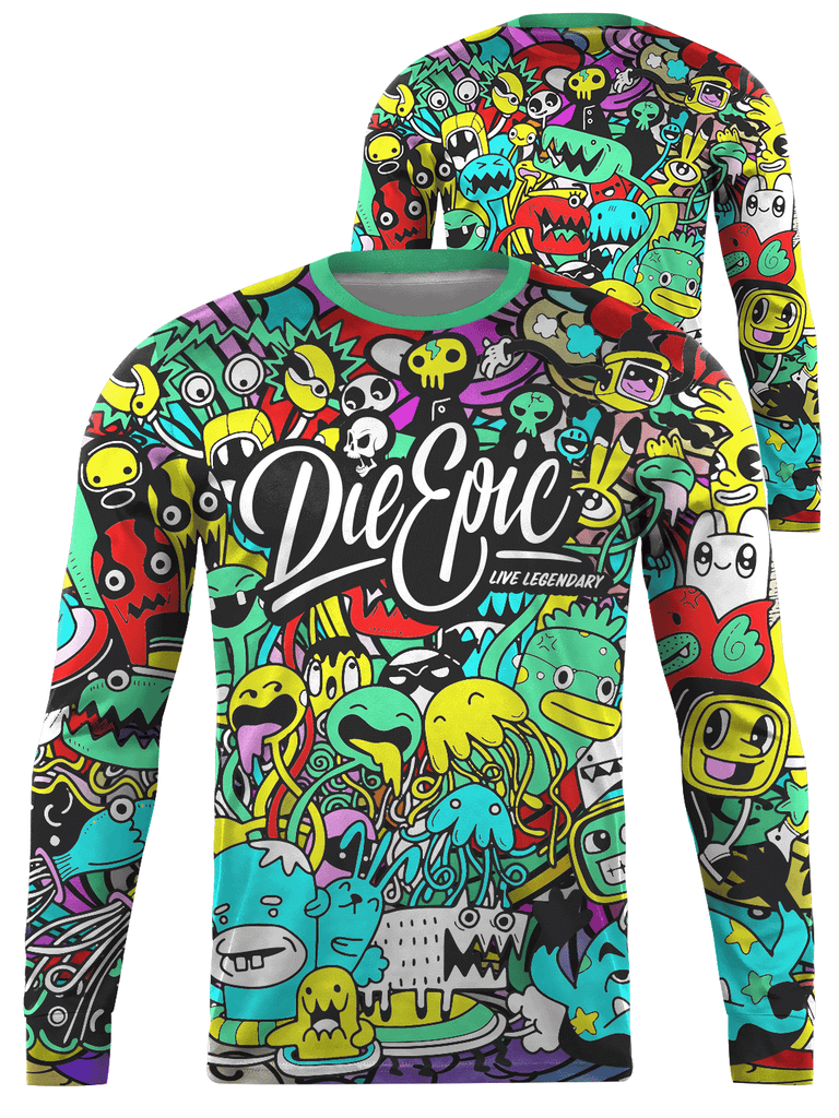 Die Epic Teams Faded Multicolor Custom Long Sleeve Jersey - Die Epic® Live  Legendary Epic Clothing