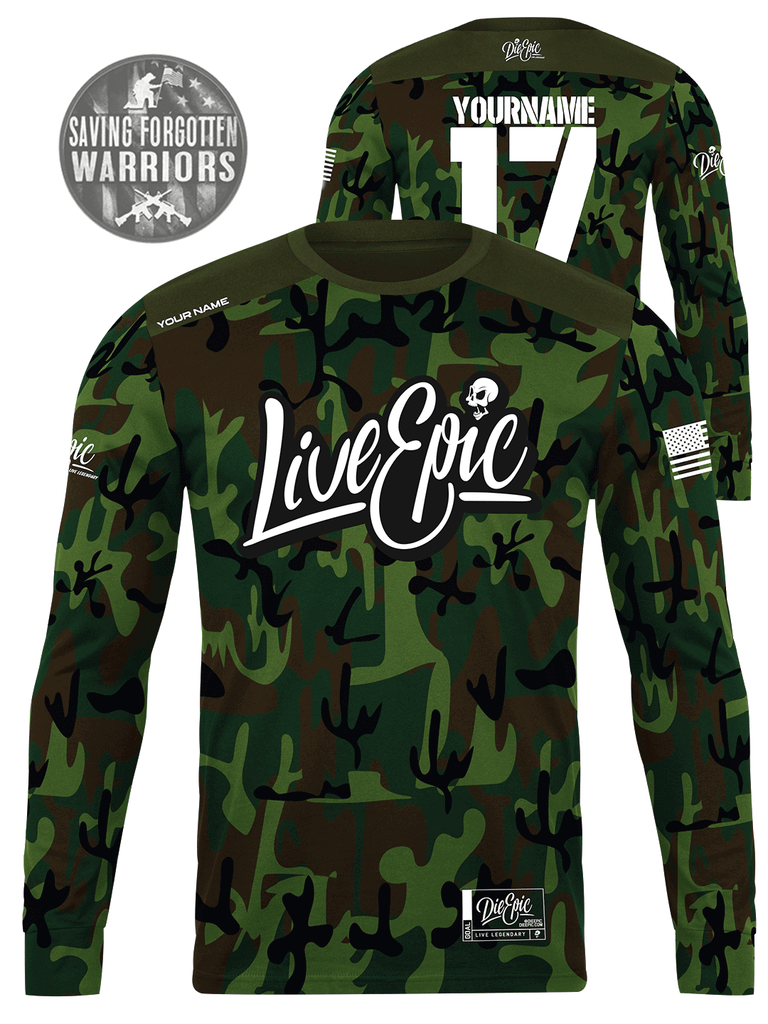 Die Epic Faded Military Coyote Camo Custom Short Sleeve Jersey - Die Epic®  Live Legendary Epic Clothing