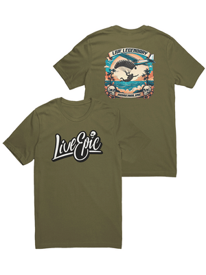 Front and Back Live Epic Exclusive Summer Skydive Shirt