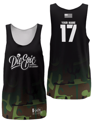 Die Epic Faded Green Camo Custom Tank Top