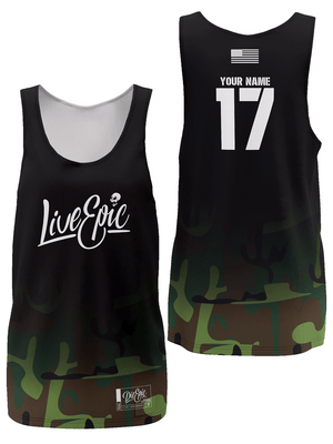 Live Epic Faded Green Camo Custom Tank Top