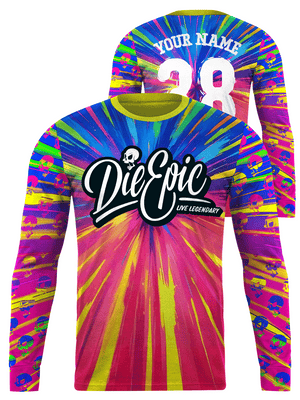 Die Epic Tie Dye Custom Long Sleeve Jersey