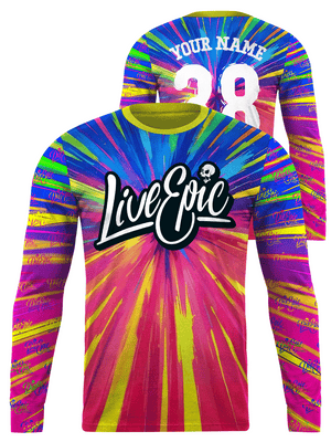 Live Epic Tie Dye Custom Long Sleeve Jersey