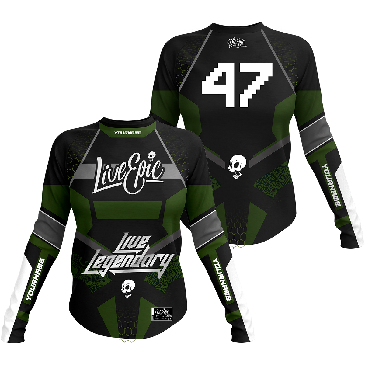 Die Epic Teams Faded Multicolor Custom Long Sleeve Jersey - Die Epic® Live  Legendary Epic Clothing